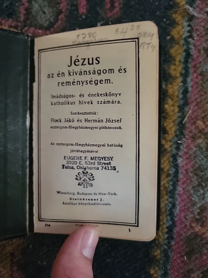 Hungarian Catholic Prayer & Hymn Book Gold Leaf JEZUS 1892 - Image 3 of 4