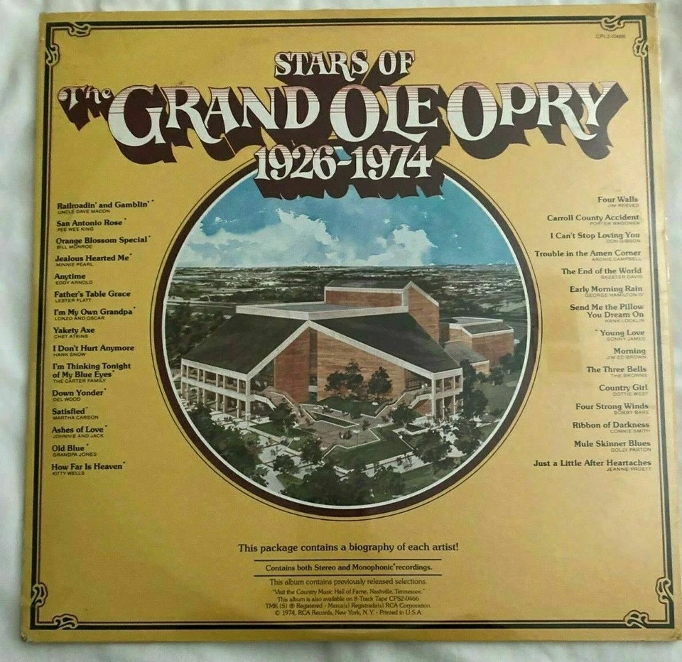 NEW SEALED Stars of the Grand Ole Opry 1926-1974 DOUBLE VINYL LP 1974 RCA RECORD Foto 2 de 4