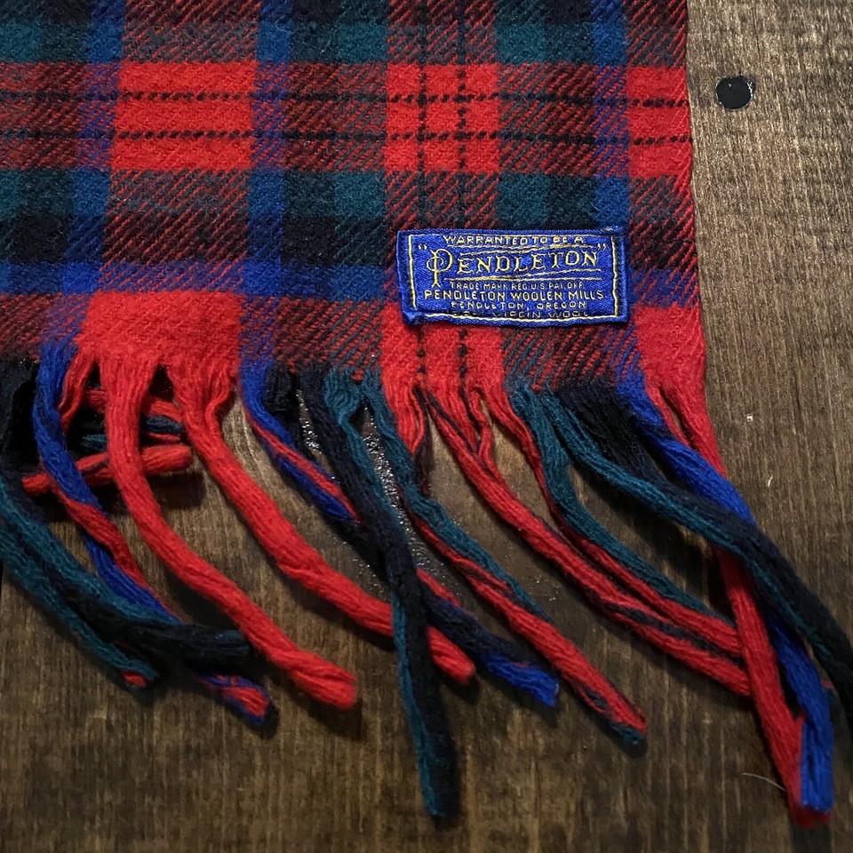 Vtg Pendleton 100 Virgin Wool Fringe Tartan Plaid Blanket 62 x 52 Throw