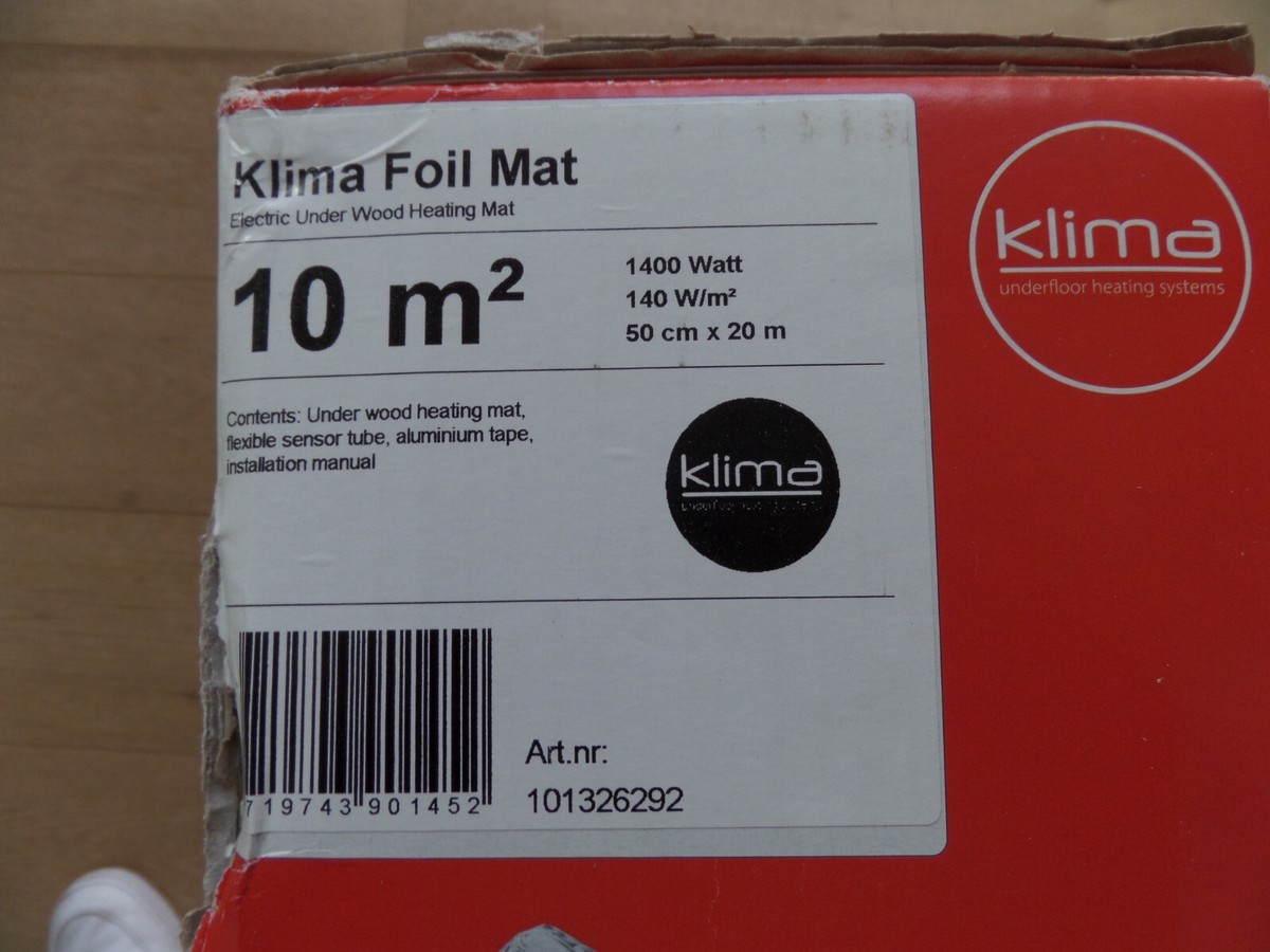 Klima Electric Underwood Heating Mat Foil 10m² 140W/m² For Wood Laminate  Floor