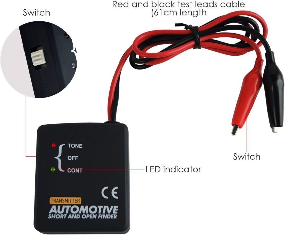 Automotive Short and Open Finder Circuit Tester DC 6-42V Car Wire Tracker Tool