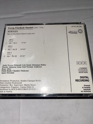 G F Handel Xerxes Opera Amadeus Orchestra Duczmal 3CD Mm66 | eBay