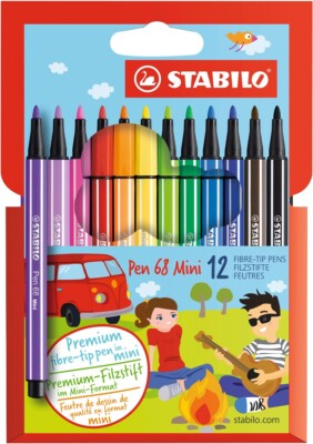 Premium-Filzstift - STABILO Pen 68 Mini - 12er Pack - mit 12 verschiedenen Fa...