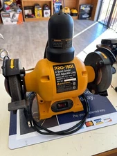 USED PRO-TECH 8103 6" BENCH GRINDER W/ ADJUSTABLE LAMP GREAT CONDITION!