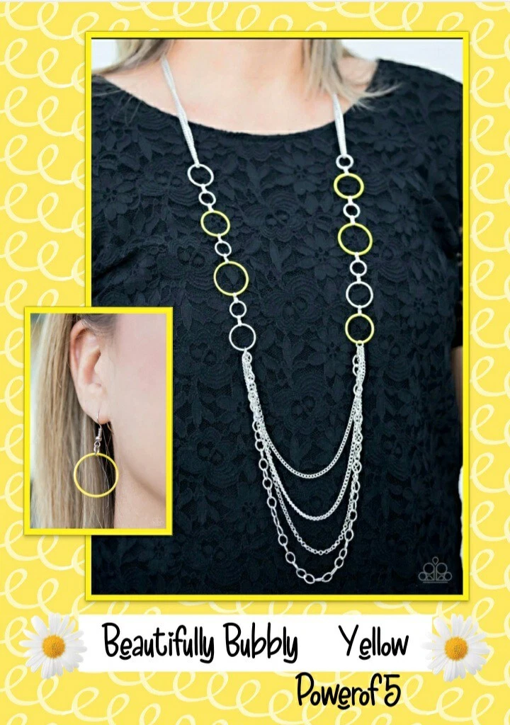 Paparazzi Jewelry set Beautifully Bubbly Yellow eBay