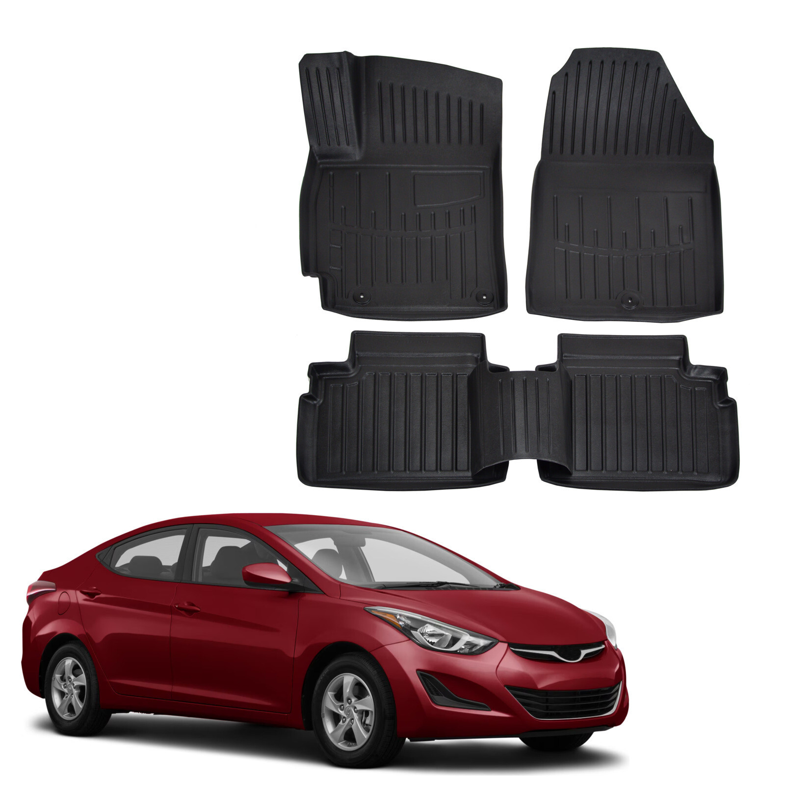 Tapis caoutchouc Hyundai Elantra 2015-2020 imperméable et antidérapant Scoutt
