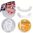 Smile Snap On False Teeth Upper Lower Dental Veneers Dentures Tooth Cover Set UK