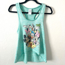 Disney Size M Mickey Mouse And Friends Graphic Mint Green Knit Tank Top