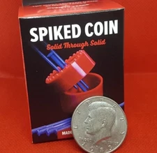 New Royal Magic trick*Spiked Coin* nails through real Half Dollar included