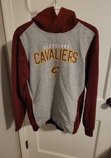 Cleveland Cavaliers Logo Hoodie Sweatshirt Youth XL 18/20 Gray Maroon NBA Look