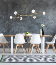 MODERN KITCHEN ISLAND DINING ROOM CRYSTAL CHANDELIER PENDANT FIXTURE 6 LIGHT