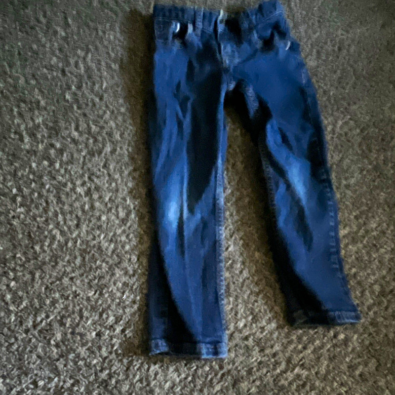 Faded Glory Girls Jeans Size 5T Jogger Blue Dark Wash Denim Cotton Pockets