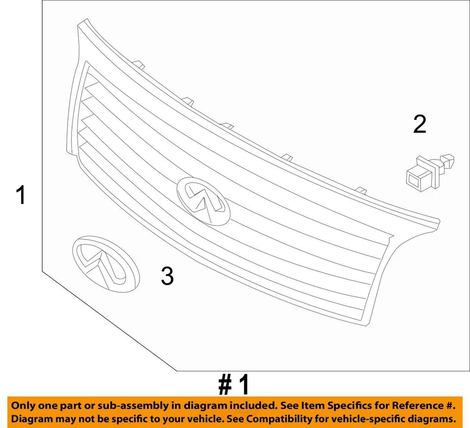 Бампер передняя решетка для Infiniti Qx56 2011–2012 годов выпуска не входит в комплект NX7SY - Изображение 3 из 3
