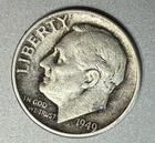 LIGHTLY CIRCULATED 1963 ROOSEVELT DIME. 90% SILVER. A NICE 77 YEAR OLD COIN.