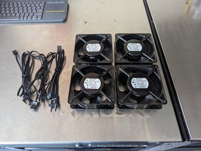 4 unused old stock mutual motor m115ba1m revision A Fan, with three cords