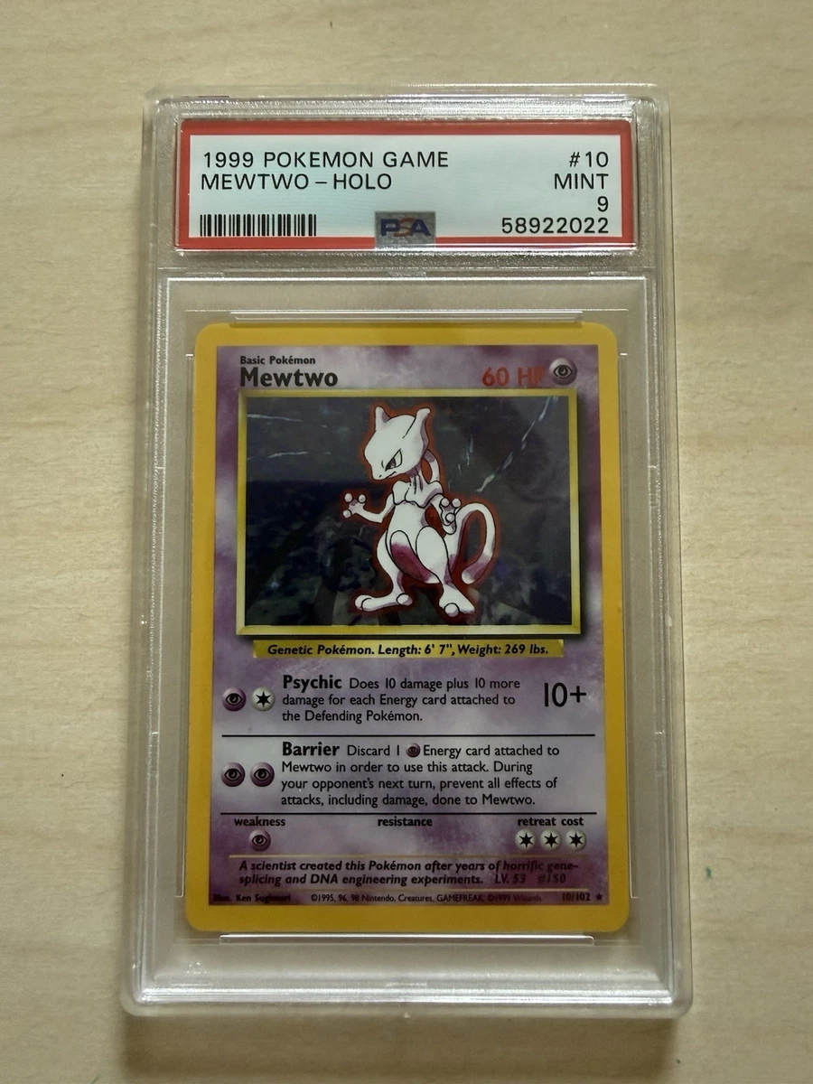 original holographic mewtwo card Mewtwo Pokémon TCG Holo Rare Base Set Individual Collectible Card Game Cards  for sale