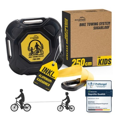 BikePeak Fahrrad Abschleppseil Sugarloof 250cm zum Ziehen von Kindern & E-Bikes