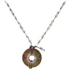 Handmade Stone Pendant Necklace Copper Wire Wrapped Boho Statement Jewelry Women