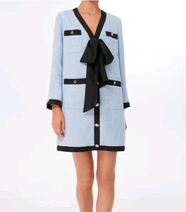 Pomander Place Tuckernuck Light Blue Coco Tweed Bow Dress - Size XXL. NEW.