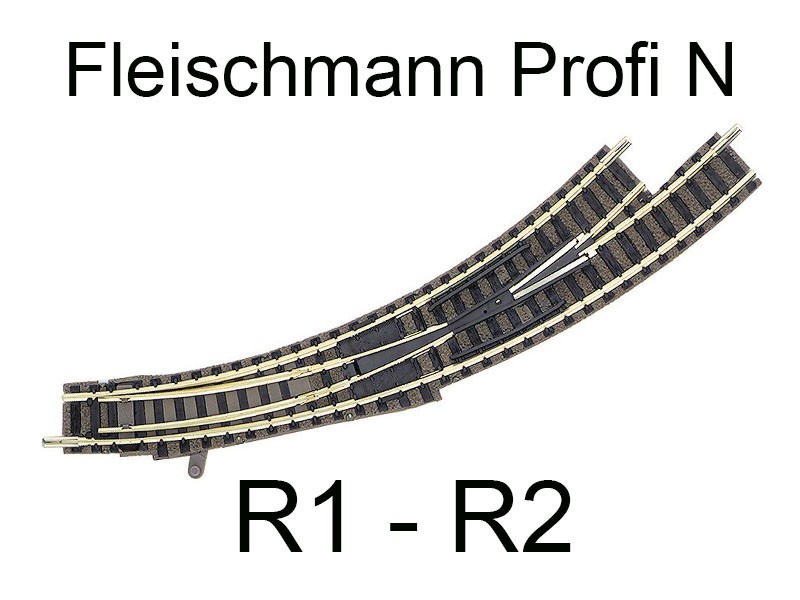 Aiguillage courbe à gauche Fleischmann N pour agrandir un circuit de train miniature Profi