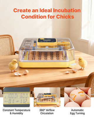 48 Egg Incubator, Poultry Eggs Incubator for Hatching Chicks Ducks Goose Quail