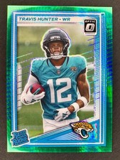 🔥🔥2025 Panini Donruss Optic - Rated Rookie TRAVIS HUNTER Green Hyper Prizm