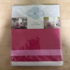 Sadie  Scout Crib Skirt Dust Ruffle Girl Rose/Pink/White Stripe