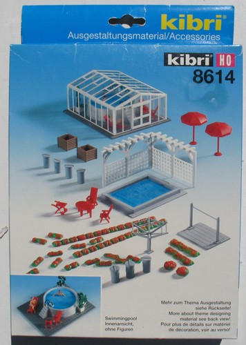 Kibri 8614 Piscina Jardín de invierno H0 Ferrocarril Kit Jardín Piscina Accesorios | Zustand: Neu