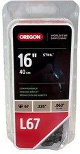 Oregon 16 in Low Kickback L67 Saw Chain 67 Link .325 LP .063 For Stihl