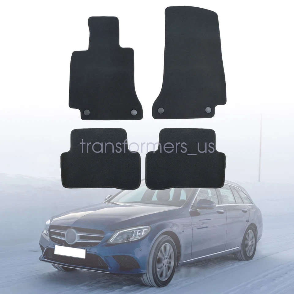 Alfombrillas alfombrillas terciopelo delanteras y traseras 2014-2021 para Mercedes Benz Clase C W205 Foto 2 de 4