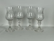 Home Interiors Set Of 4 Hurricane Clear Votive Cups / Globes / Candle HoldersHom