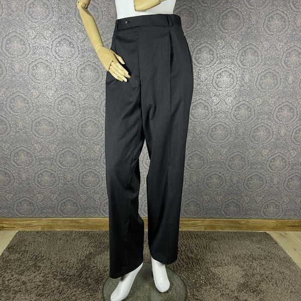Women Claude Montana Trousers Grey Wool 40 / L /