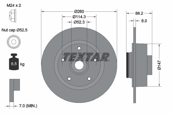 2Er-Set 2Er Set Bremsscheibe Textar 92195903 Renault 432000010R Renault 43200218-image