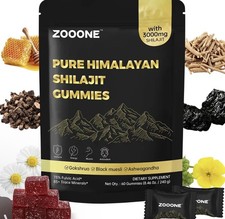 ZOOONE 60 Gummies Pure Himalayan Shilajit Gummies Gold I Lab Tested I No Added S