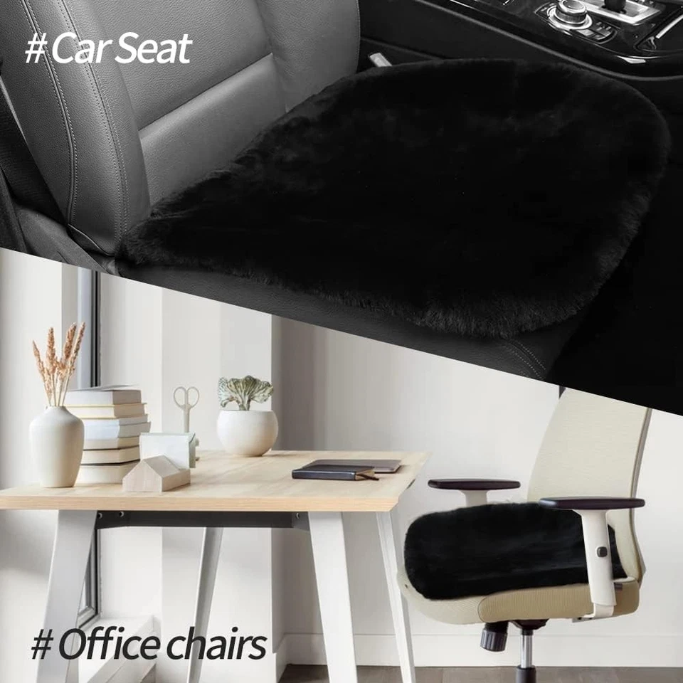 Faux Sheepskin Car Seat Cover Protect For Ferrari 2pc Front Comfort Cushion Pad - Imagem 3 de 4