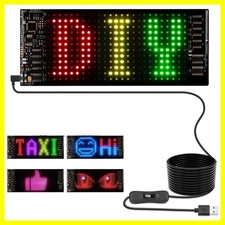 Flexible Car LED Sign Programmable Scrolling Text Animation Display, USB Po...