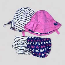 Pottery Barn Kids BUNDLE Baby Hat and Swim Diaper Cover Sets, 3-6 Months