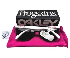 Oakley Frogskins Lite Half Rim Sunglasses OO9374-5363 Matte Black Silver w/pouch