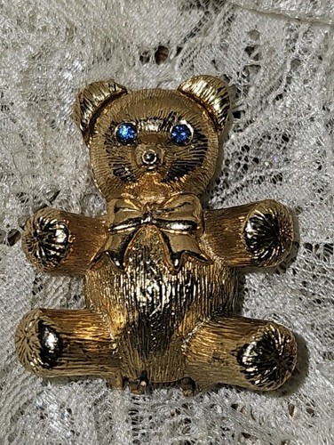 Vintage Solid Perfume Compacts Lot  Teddy Bear & Shell Gold Tone Collectibles