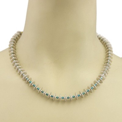 Gurhan Turquoise Sterling Silver & 24k Gold Layered Beaded Disc Necklace