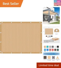 6x8 FT Outdoor Shade Cloth with 90% UV Protection – Wheat Color Canopy Fabric