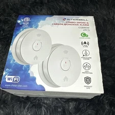 2 pk Siterwell 10yr Smoke/Carbon Monoxide Combo Detector WiFi Voice Alarm GS886W