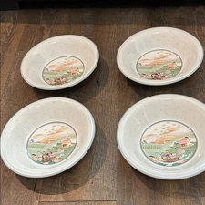 Set of 4 Studio Nova Homecoming-farmhouse Soup Bowls Cow Cottage-core