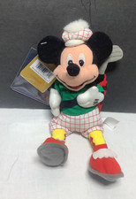 NWT Vintage Disney Store Golfer Mickey Mouse Bean Bag Plush Toy 8  