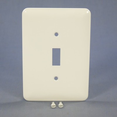 Mulberry White Metal 1-Gang Maxi-Size Toggle Switch Cover Wallplate Switchplate