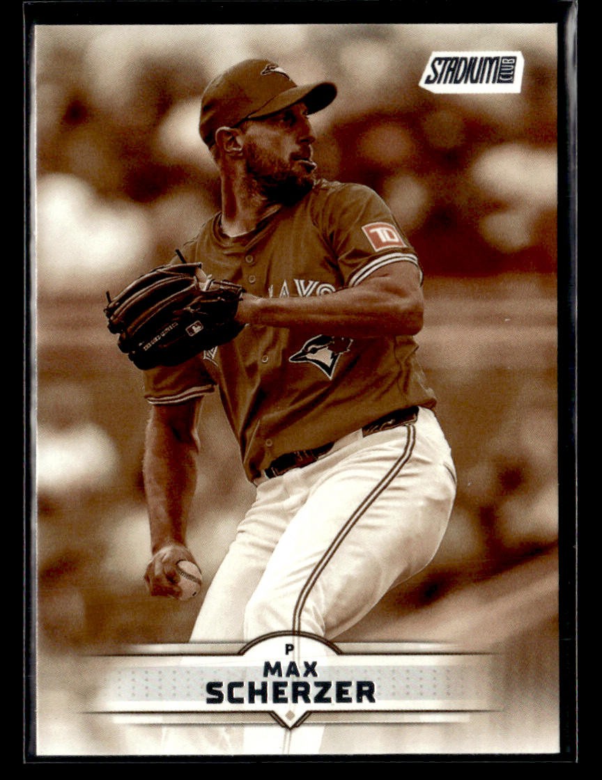 2025 Stadium Club #136 Max Scherzer Sepia Card Toronto Blue Jays