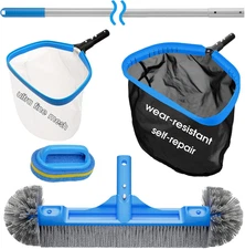 All in One Pool Cleaning Kit - 18'' Repairable Pool Nylon Net & 18'' Detachable 