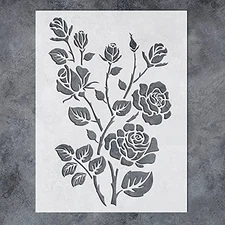 Large Rose Stencils for Painting on Wood Canvas Fabric Wall Tile Flowers Stencil