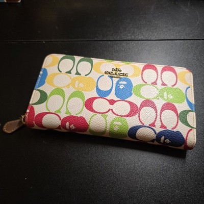 BAPE × COACH ZIP AROUND WALLET MULTI COLOR A Bathing Ape