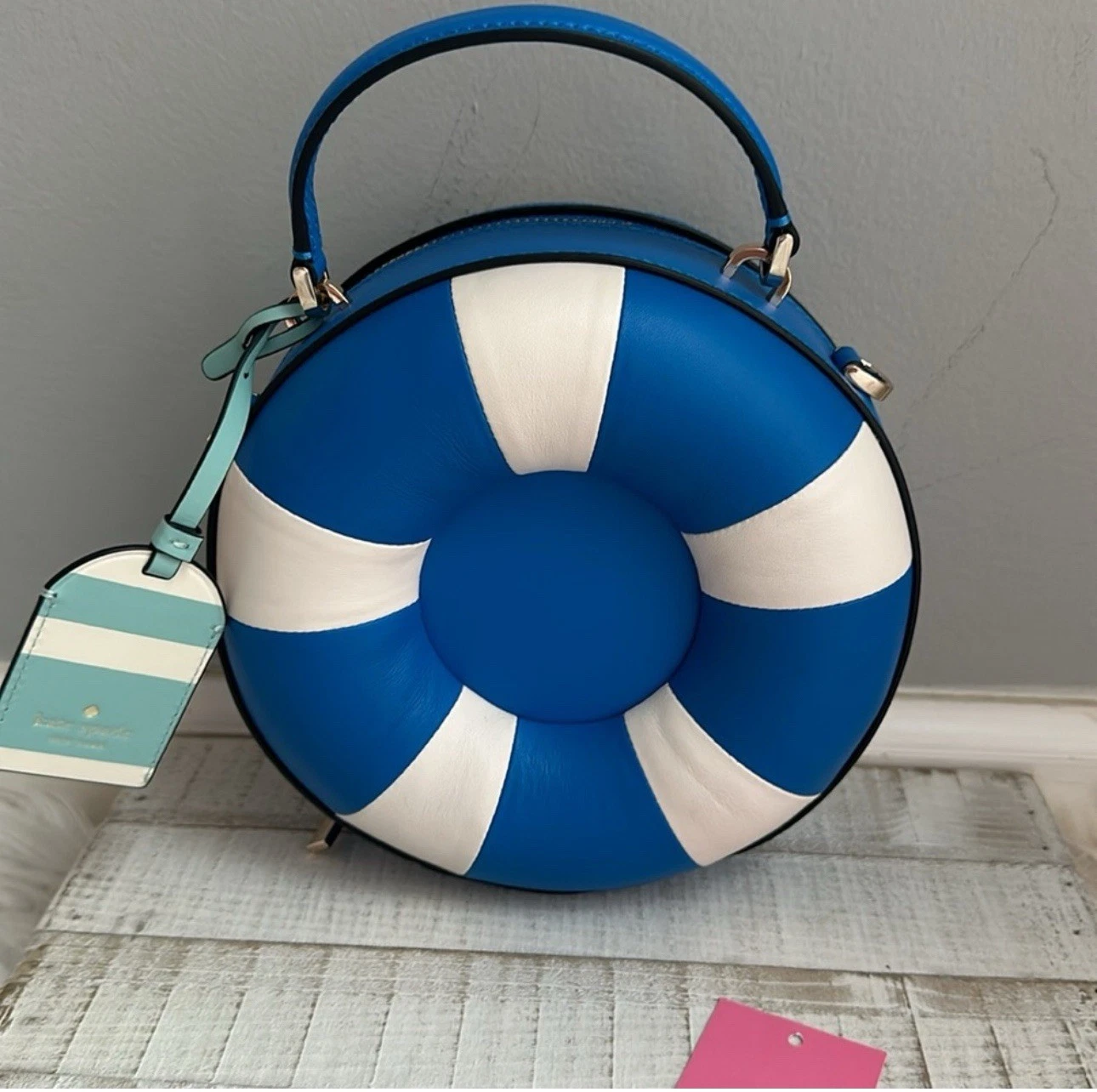 kate spade new york Borsa a tracolla da donna Medium Blu Bianco